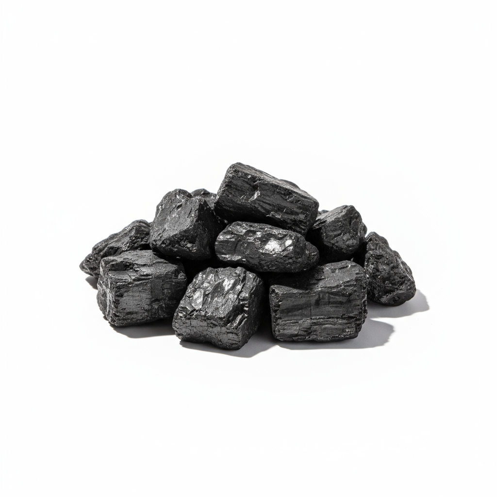 Steam coal stockpile at an industrial terminal